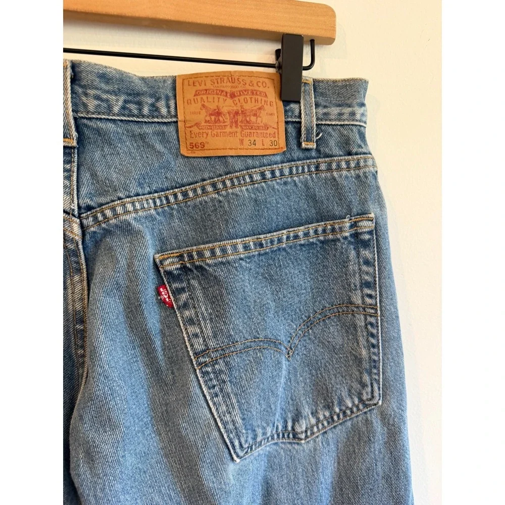 Vintage Levis 569 Jeans Mens 34x30 Blue Loose Straight Fit Denim